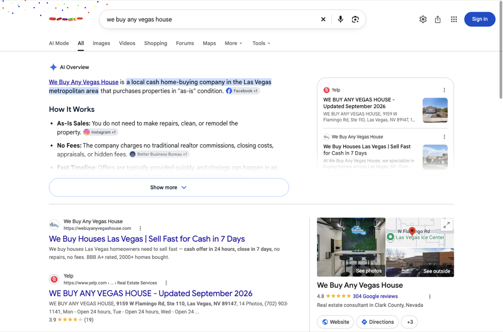 Google brand search result